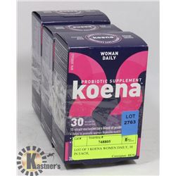LOT OF 3 KOENA WOMEN DAILY, 30 IN EACH,