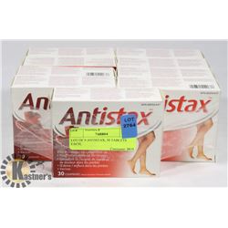 LOT OF 9 ANTISTAX, 30 TABLETS EACH,