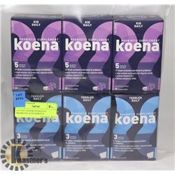 LOT OF 6 ASSORTED KOENA PROBIOTIC SUPPLEMENTS