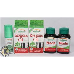 BAG OF JAMIESON NIACIN OREGANO OIL AND MELATONIN