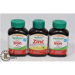 LOT OF 3 BOTTLES JAMIESON GENTLE  IRON AND