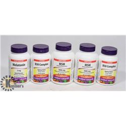 BAG WITH 5 ASSORTED WEBBER NATURALS VITAMINS