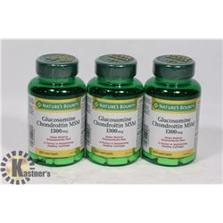 BAG WITH 3 60 CAPLET BOTTLES NATURES BOUNTY GLUCOSE