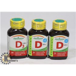 BAG WITH 3 BOTTLES JAMIESON VITAMIN D AND D3