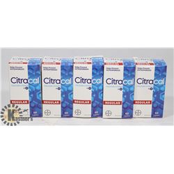 BAG WITH 5 60 CAPLET BOTTLES OF CITRACAL CALCIUM