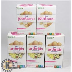 BAG WITH 5 BOTTLES GENUINE HEALTH ARTHRITIS PAIN