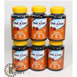 BAG WITH 6 BOTTLES ONE A DAY 60 GUMMIES FOR MEN