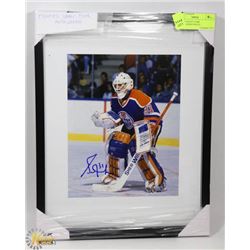 FRAMED GRANT FUHR AUTOGRAPHED PHOTO.