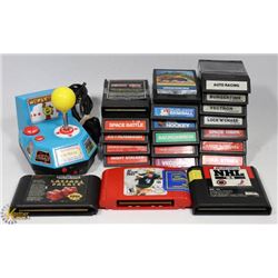 VINTAGE FLAT OF GAME CARTRIDGES