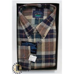 NEW MANHATTAN PLAID SIZE XL LONG SLEEVE SHIRT.