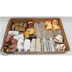 FLAT OF SALT AND PEPPER SHAKERS