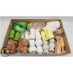 FLAT OF SALT AND PEPPER SHAKERS