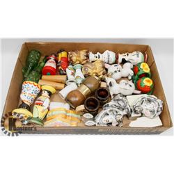 FLAT OF SALT AND PEPPER SHAKERS