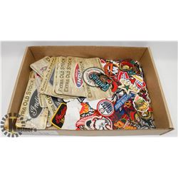 FLAT OF VINTAGE NHL & INDIAN MOTORCYCLE PATCHES