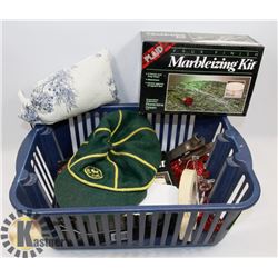 TUB W/ TWO BOXES OF MARBELING KITS