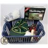 Image 1 : TUB W/ TWO BOXES OF MARBELING KITS