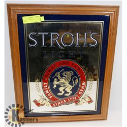 VINTAGE STROH'S LIGHT BAR MIRROR