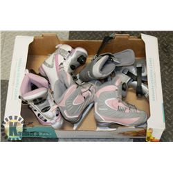 BOX OF SKATES: GIRLS REEBOK SIZE 1 & 2, BOYS CCM