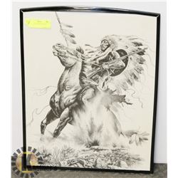 PICTURE OF CHIEF INDIAN ON HORSE
