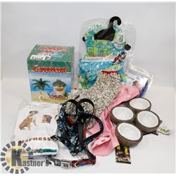 LARGE FLAT OF ASSORTED PET SUPPLIES