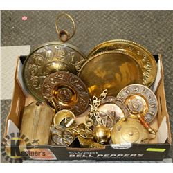 BOX OF BRASS COLLECTIBLES