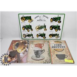 SET OF 3 METAL COFFEE SIGNS