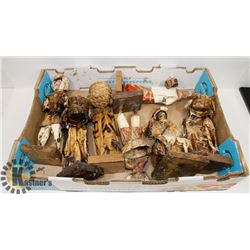 7 VINTAGE HAND CRAFTED PAPER MACHE FIGURES