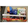 Image 1 : BOX OF WORK OUT ACCESSORIES AND DVDS.