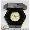 Image 1 : HEXAGON LEATHER BOX W/QUARTZ CLOCK