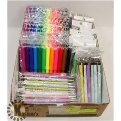 BOX W/12 NEW PACKS OF COLOR MARKERS &