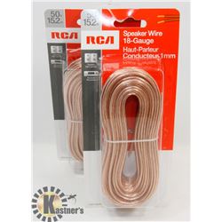 NEW RCA SPEAKER WIRE / 2 - 50FT - 18G