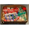 Image 1 : BOX OF WOOD TRAIN TRACK, INCLUDES BRIDGES, TRAIN