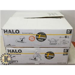 2 BOXES OF 7 NEW HALO RECESSED LIGHTING.