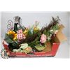 Image 1 : BOX OF NEW SILK FLOWERS/ARRANGEMENTS.