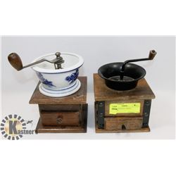 LOT OF 2 VINTAGE COFFEE GRINDERS