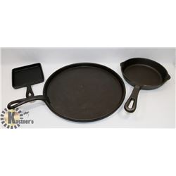 CAST IRON FRYPANS.