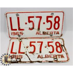 ALBERTA 1965 LICENSE PLATES