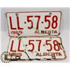 ALBERTA 1965 LICENSE PLATES