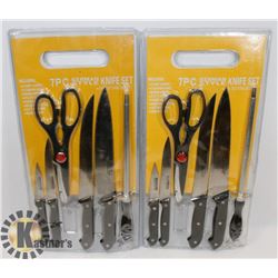 2 PACKS OF 7 PIECE KNIFE SETS.
