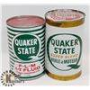 Image 1 : VINTAGE QUAKER STATE MOTOR OIL AND ATF CANS.