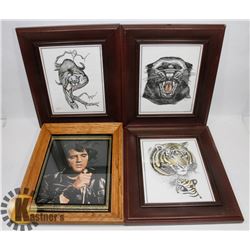 3 WILDLIFE PICTURES, 1980'S, 1990'S SIGNED BY