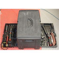 YARDWORKS GARDENING STOOL W/ BUILT IN TOOL STORAGE