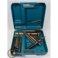 BOX WITH 27PC CHISEL AND PUNCH SET WITH HAMMER.