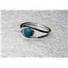Image 1 : 5)  SILVER TONE AND ROUND TURQUOISE RING