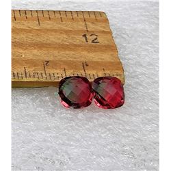 9)  LOT OF 2 MATCHED CUSHION CUT