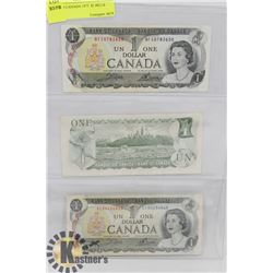 LOT OF 3 CANADA 1973  $1 BILLS