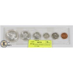 1967 CANADIAN UNCIRCULATED SET OF 6 COINS, 4 ARE