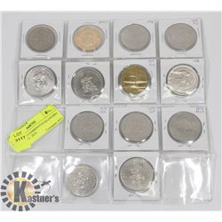 GROUP OF 13 EDMONTON KLONDIKE COINS, 1972 - 2014