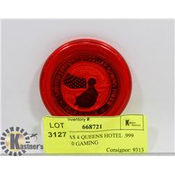 LAS VEGAS 4 QUEENS HOTEL .999 SILVER $10 GAMING