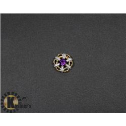 #107-GENUINE AMETHYST & CZ PENDANT